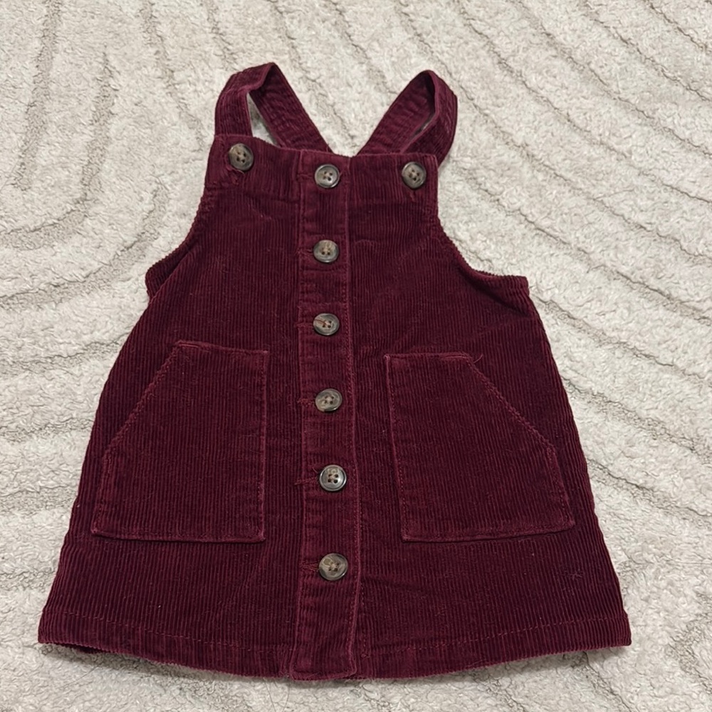 Kids Burgundy Corduroy Dress